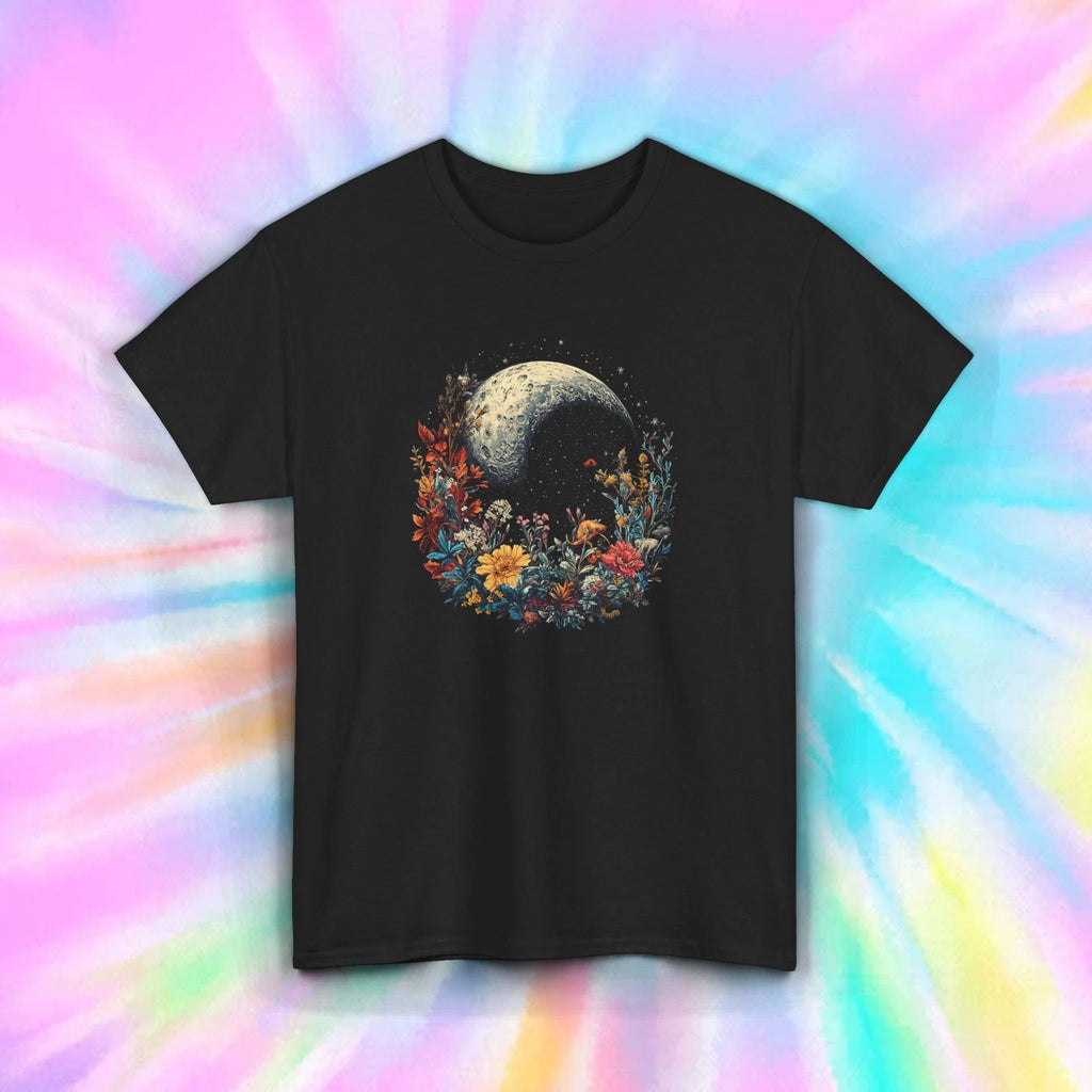 Moon Floral T-Shirt Celestial Nature Aesthetic Lunar Phase Tee S-5XL