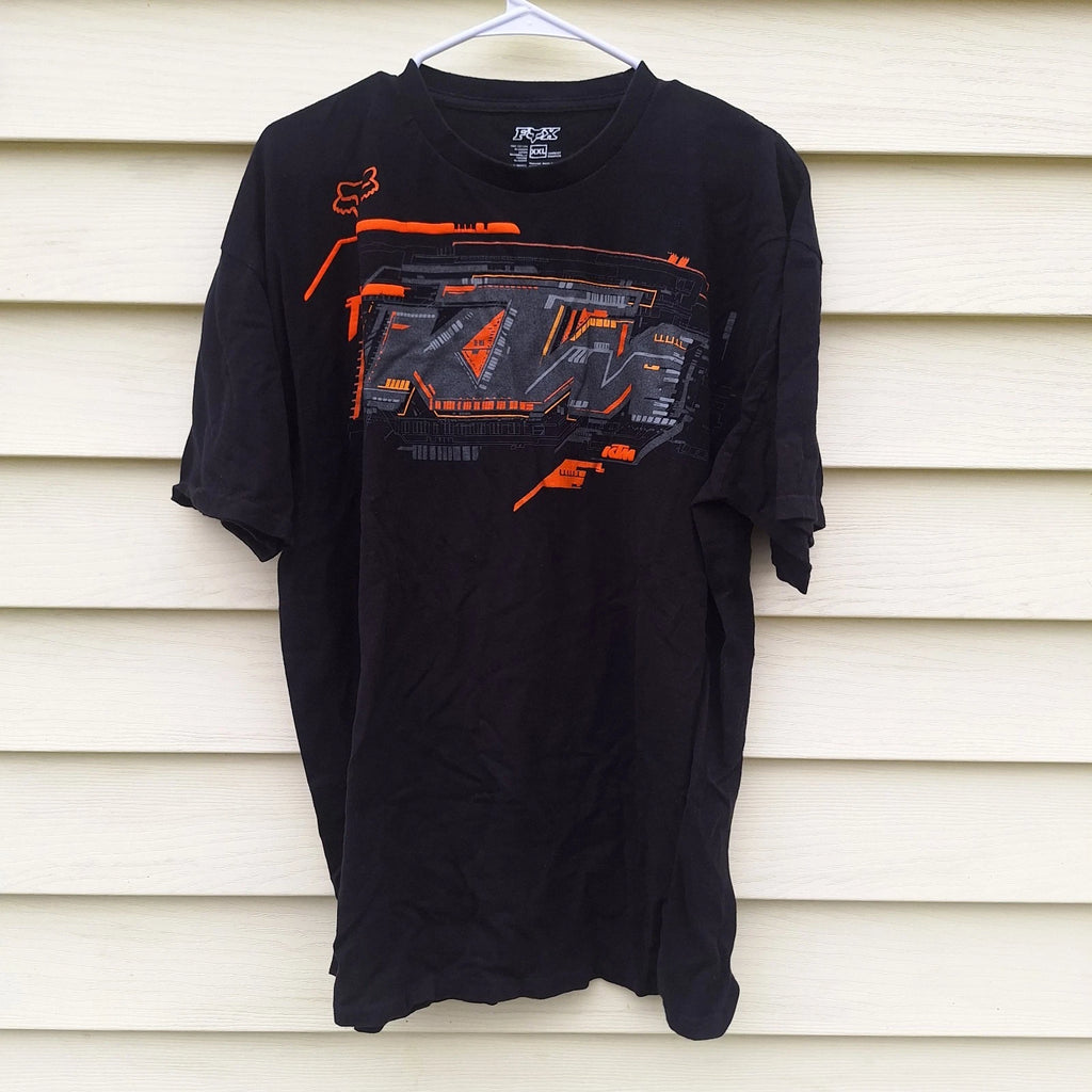 Vtg Y2K FOX Racing x KTM Mens XXL Black T Shirt Preppy Jesse Pinkman Grunge