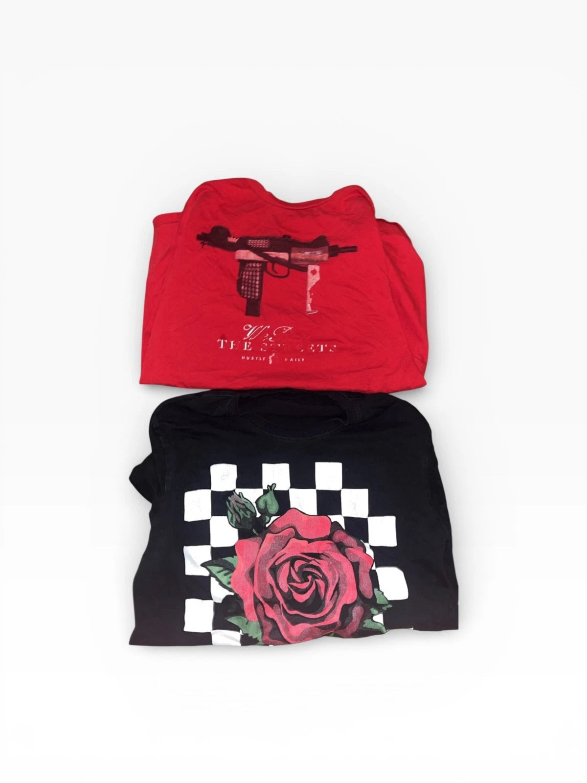 Rose & Uzi Street Fashion Shirts size L & Xl Mens Lot of 2
