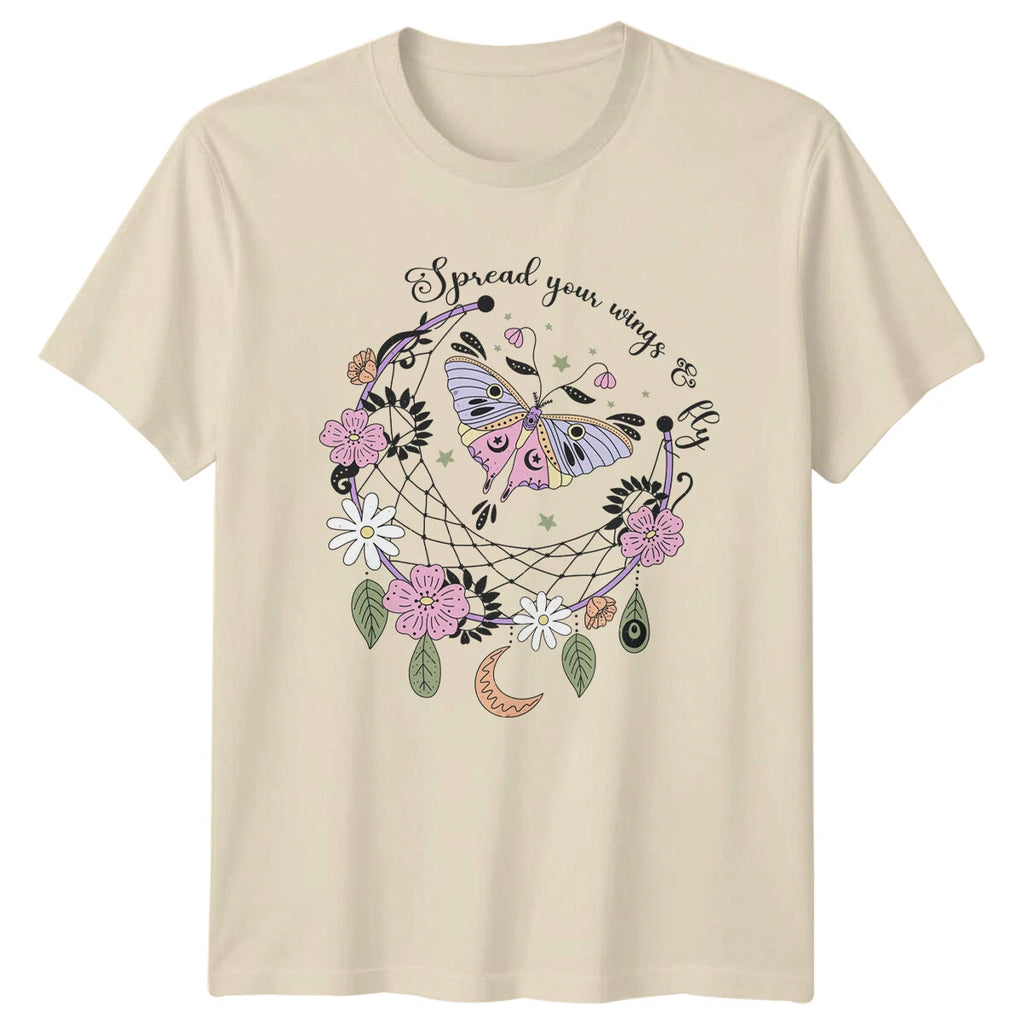 Butterfly Dreamcatcher Spread Your Wings & Fly Boho Celestial T-Shirt