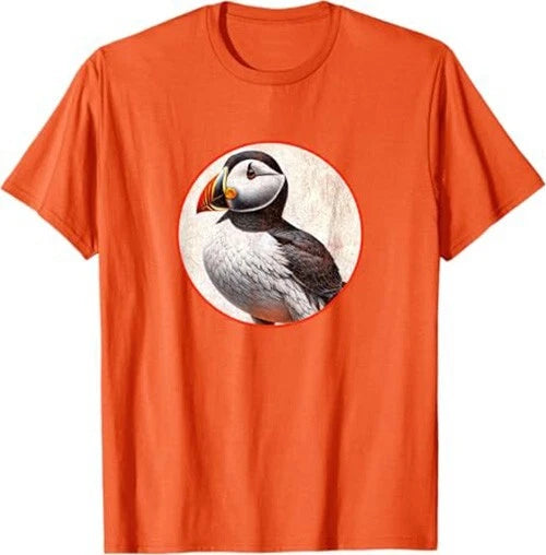 Cute Horned Puffin T-Shirt Retro Design *NEW* 10 Colors by Bird.Fan