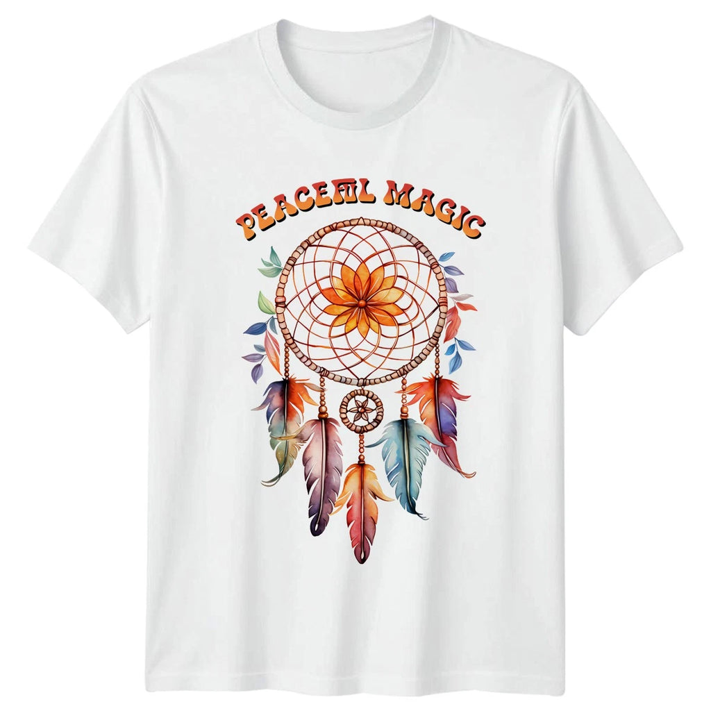 Peaceful Magic Womens T-Shirt Boho Hippie Halloween Gift For Her