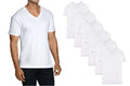 Fruit of the Loom Mens 9Pack White V-Neck Undershirts 100% Cotton T-Shirts, L