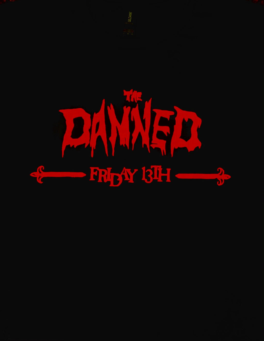 The Damned 'Friday The 13th' - (Red Shade Text)  NEW T Shirt - Official, punk