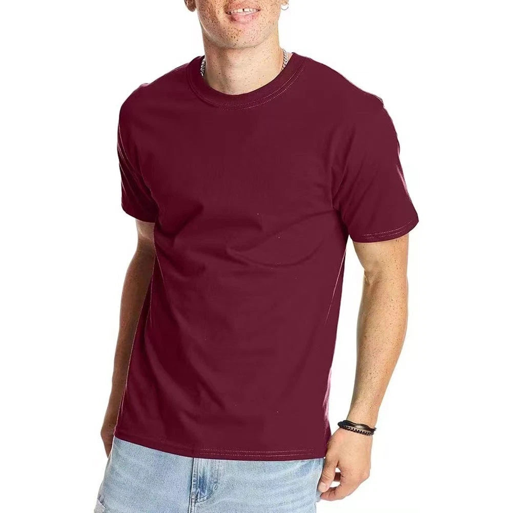 Mens Pullover Tee Round Neck Shirt T-shirts Round Neck Casual Casual Wear