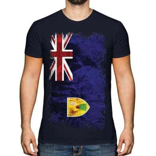 Turks And Caicos Islands Grunge Flag Men T-Shirt Gift Shirt