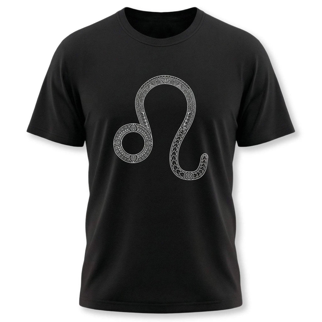 Leo Zodiac Tattoo Style Symbol T-Shirt | Astrology Sign Graphic Tee