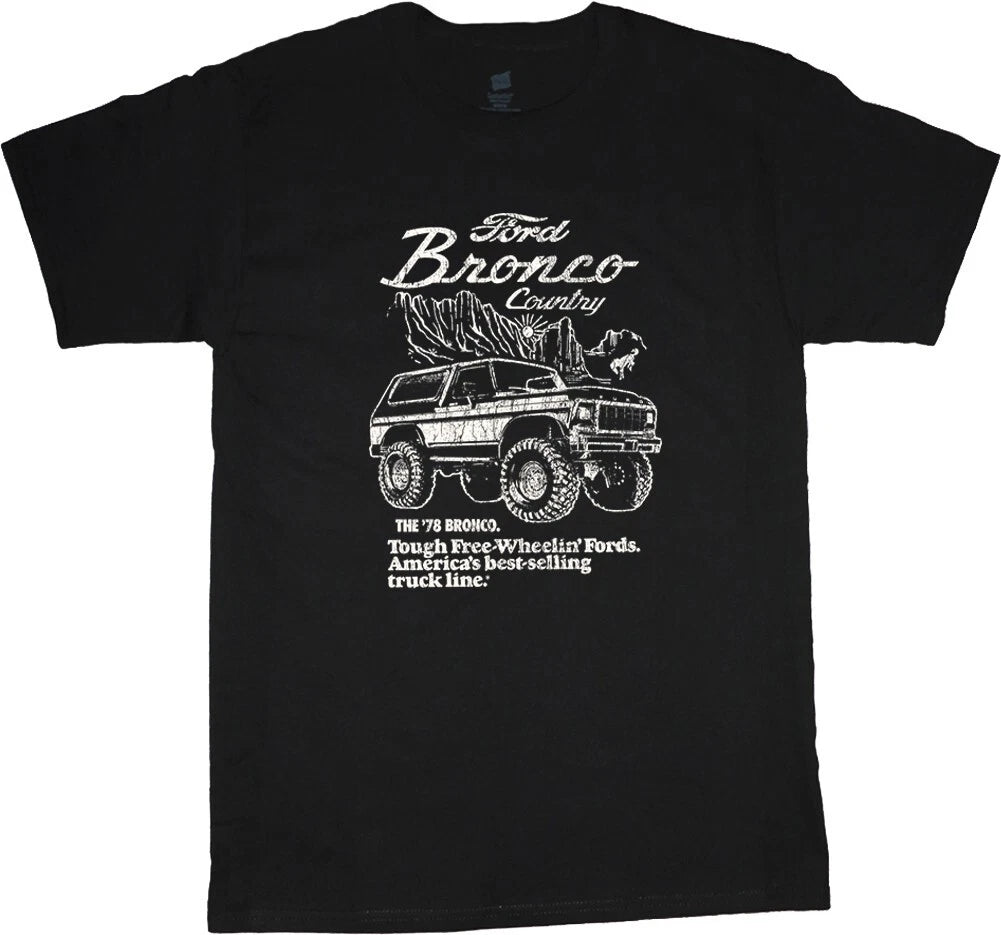 Ford Bronco T-shirt Mens Clothing Apparel Accessories Bronco Ford Black Tee