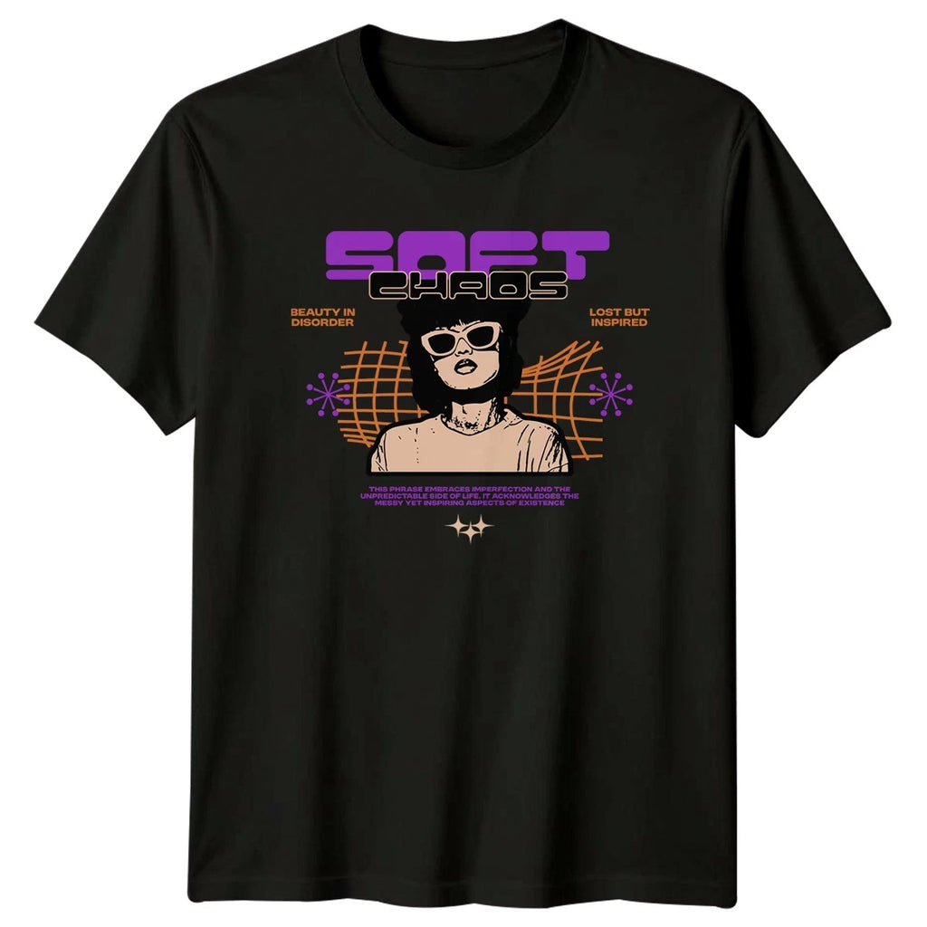 Soft Chaos Womens T-Shirt Brutalist Streetwear Aesthetic Birthday Gift For Her