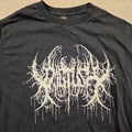 Gildan Graphic Tee Mens M Black Death Metal Logo Streetwear Grunge Skater Goth