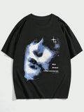 Abstract Face Dark Aesthetic Explore Dark Side Graphic T shirt