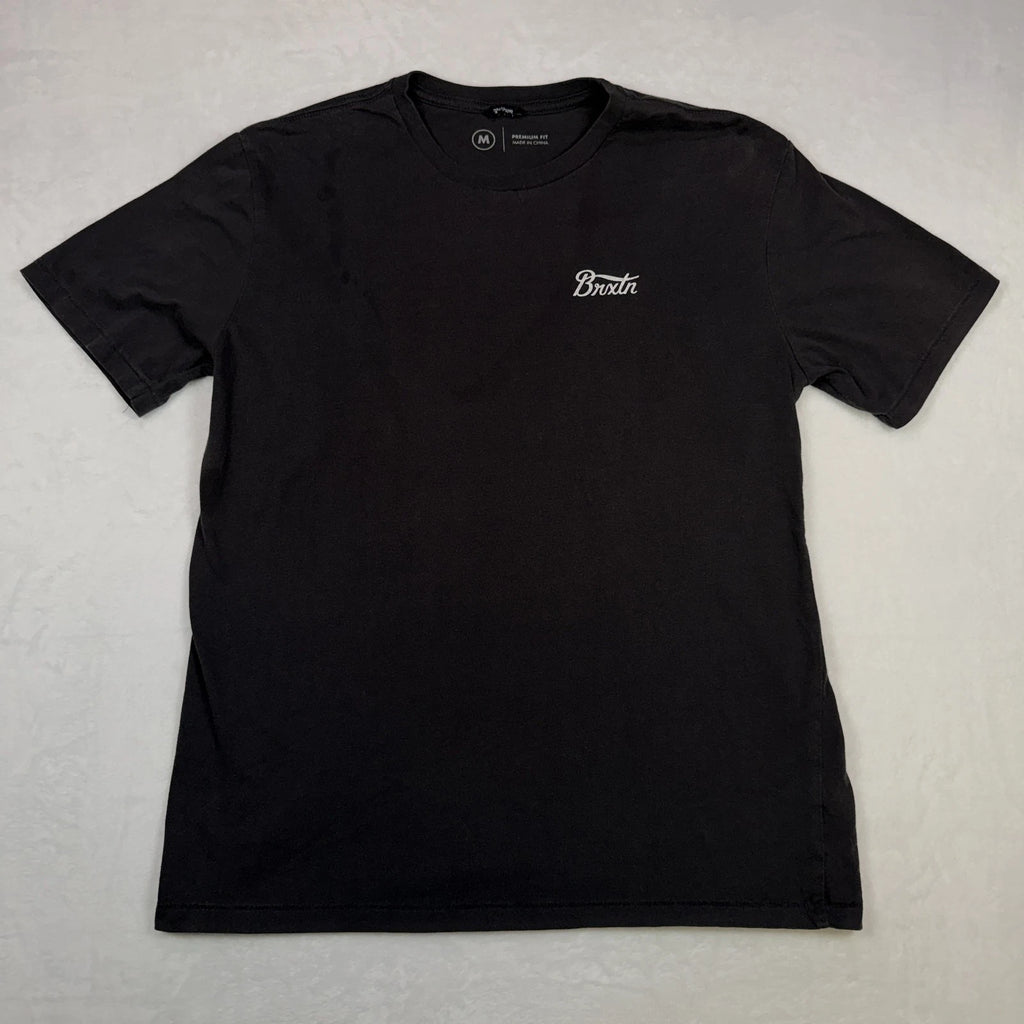 Brixton Men's Premium Fit T-Shirt Size Medium Black Short Sleeve Logo Skate