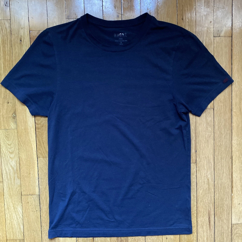 Rhone Element Shirt Mens Medium Blue Athleisure Minimalist Activewear Cotton
