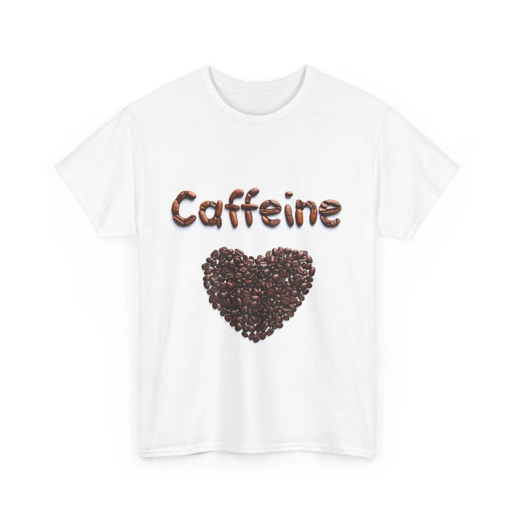 Caffeine Lover Cotton Tee, Printed With Coffee beans, Best Coffee Lover Tshirt