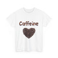 Caffeine Lover Cotton Tee, Printed With Coffee beans, Best Coffee Lover Tshirt