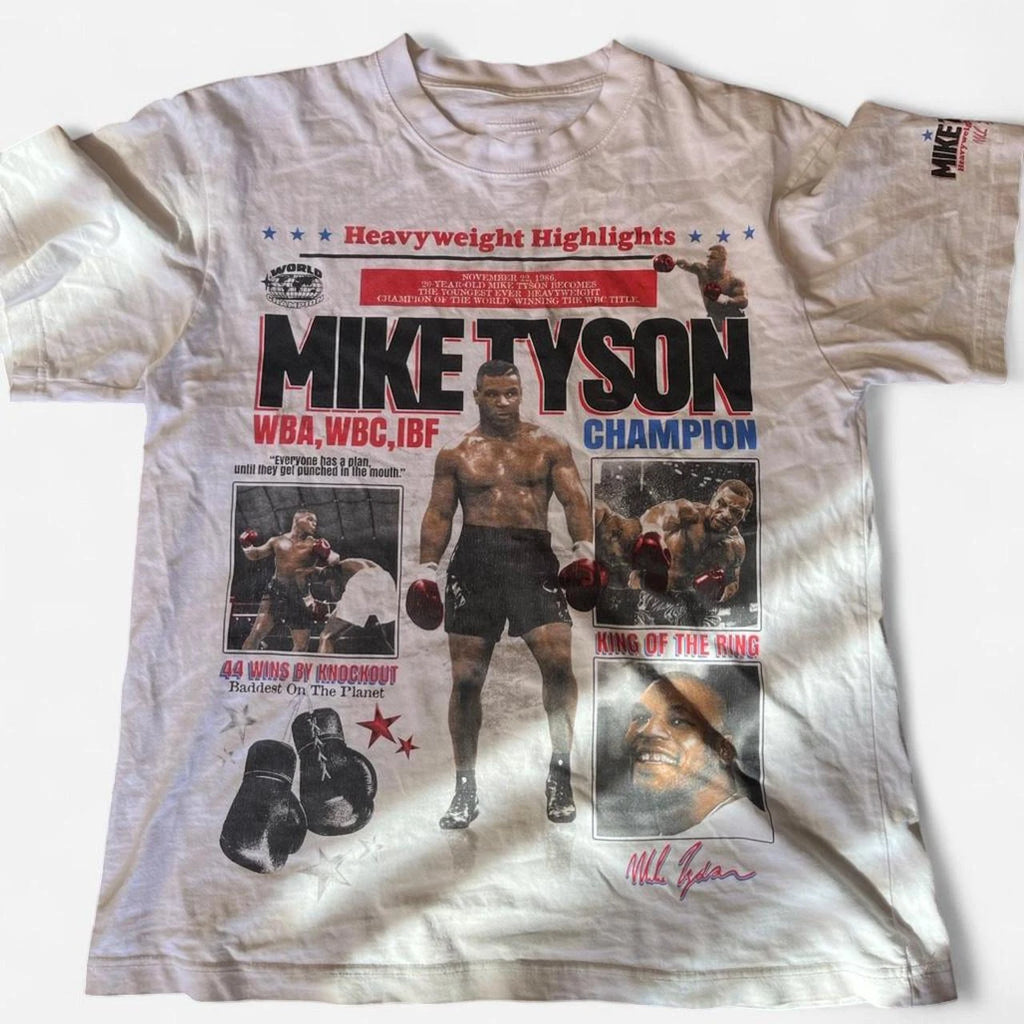 Mike Tyson white boxing t-shirt