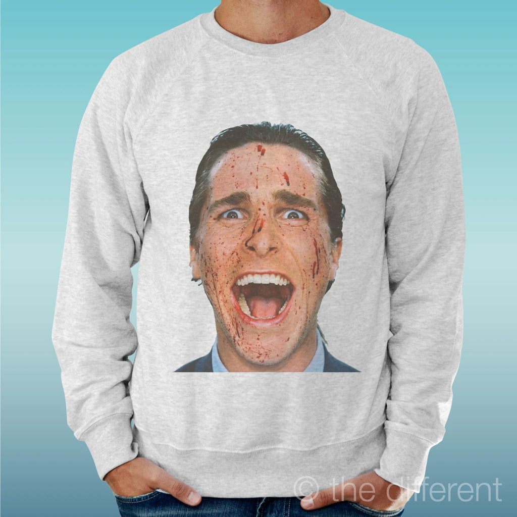 Felpa Man Light Sweater Light Grey " American Scream Blood "