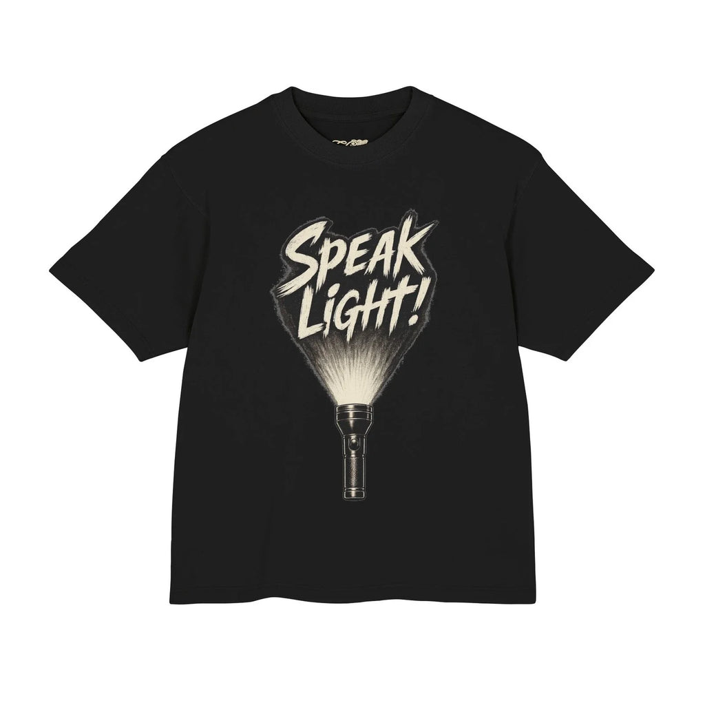Speak Light Flashlight Graphic Tee | Christian Scripture Matthew 10:27
