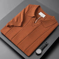 Summer Fashion Loose Knit T Shirt for Men Short Sleeve and Lapel Style