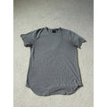 Cuts Minimalist T-Shirt Size XL Grey Curved Hem