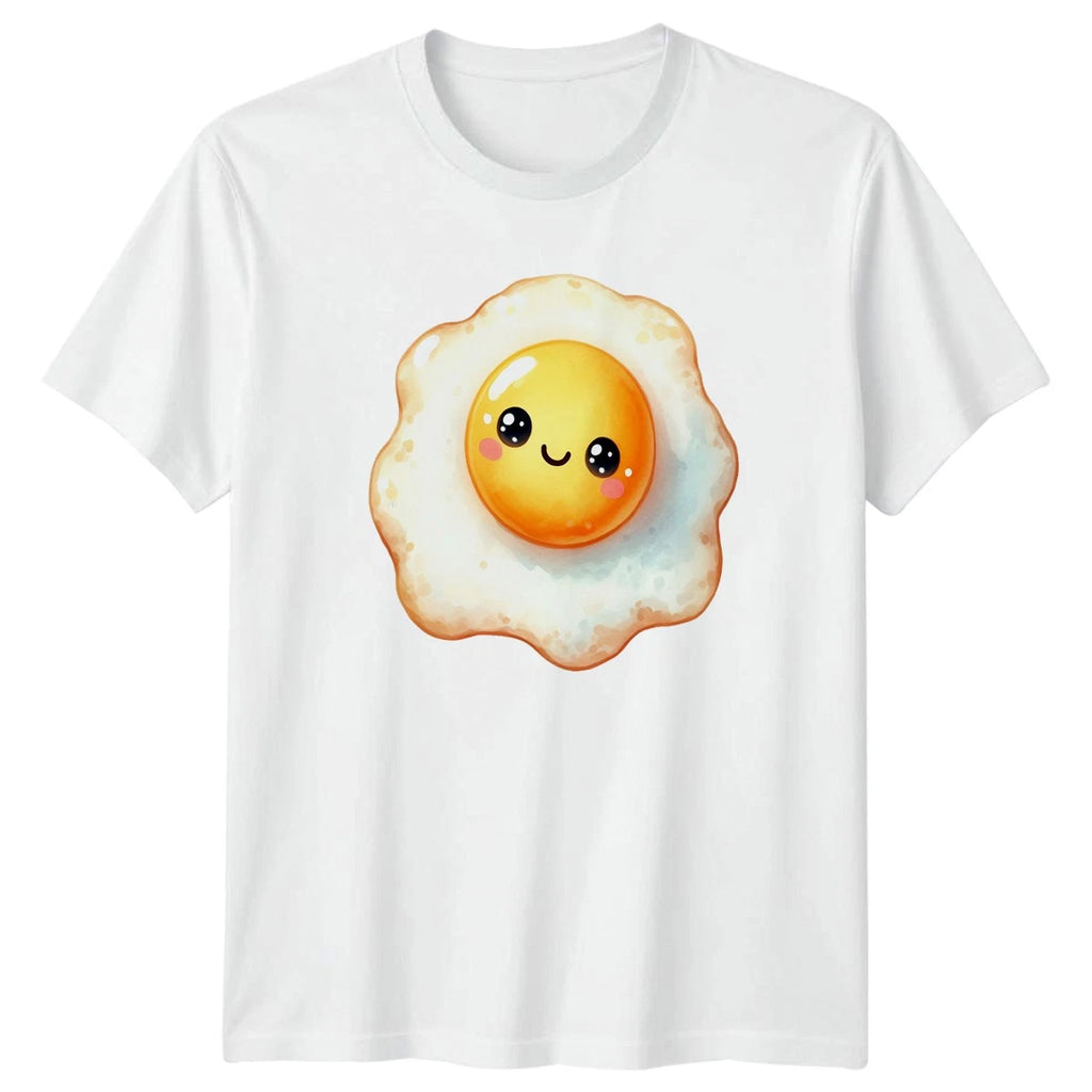 Kawaii Happy Sunny Side Up Egg T-Shirt Kawaii Breakfast Food Birthday Gift