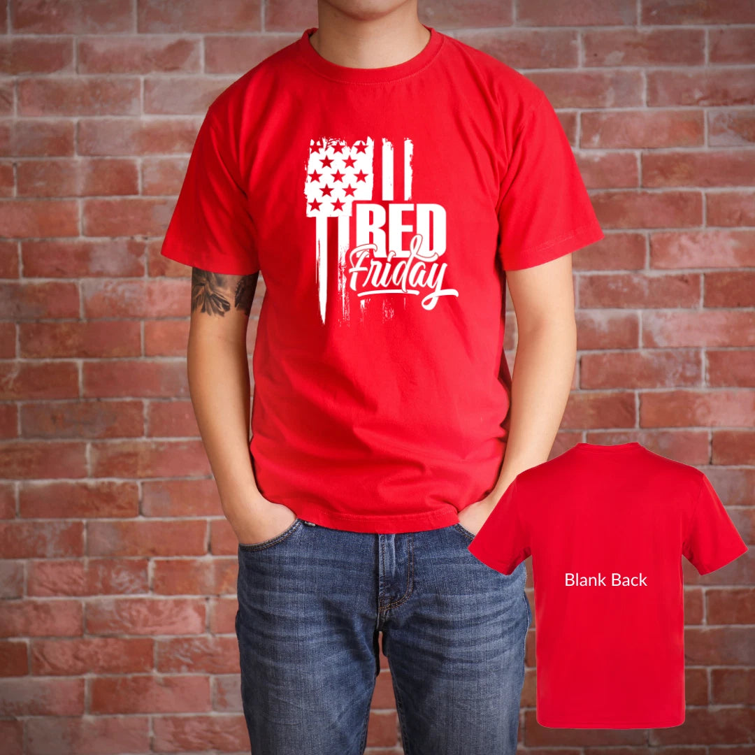 RED Friday Remember Everyone Deployed Military Support T-Shirt (S-XL)