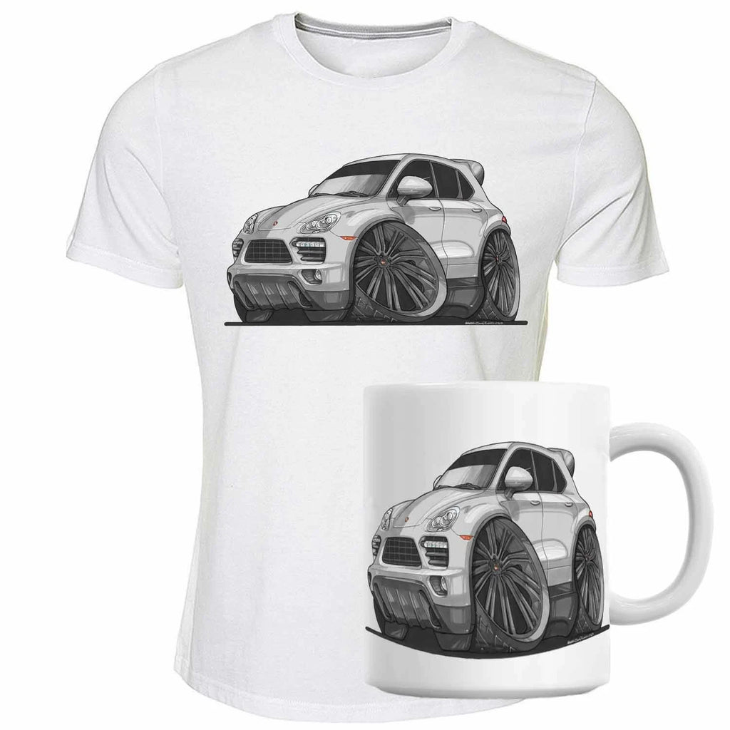 Koolart Porsche Cayenne Turbo T-Shirt And Mug Cartoon Style Gift Set