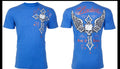 ARCHAIC by AFFLICTION Blue FARGO Skull Cross Short Sleeve Slim Fit T-shirt NWT