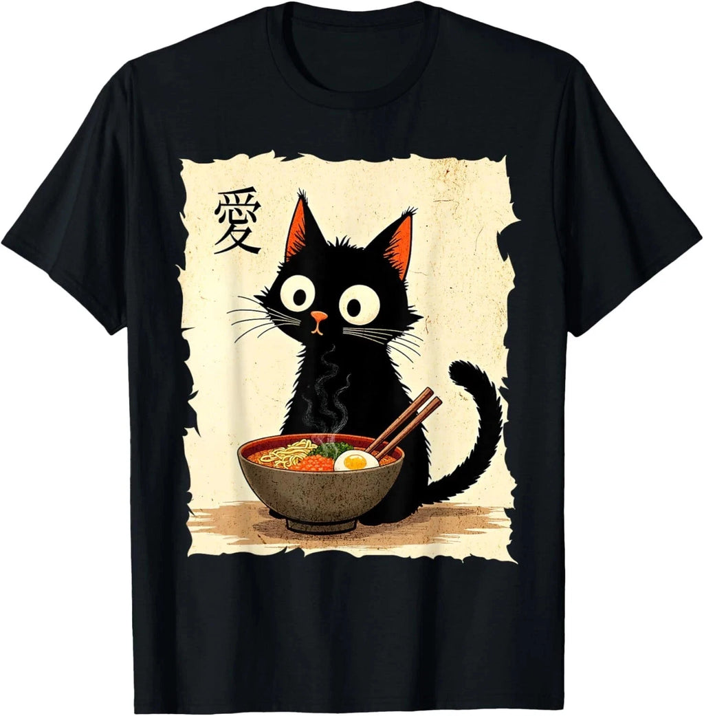 Funny Cat Ramen Graphic Japanese Kawaii Anime Cat unisex T-Shirt