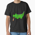 Cool Alligator Drinking Beer Cartoon Classic  T-Shirt Made in US/AUS Size S-2XL
