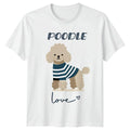 Poodle Love Dog T-Shirt Cute Cartoon Animal Pet Graphic Tee