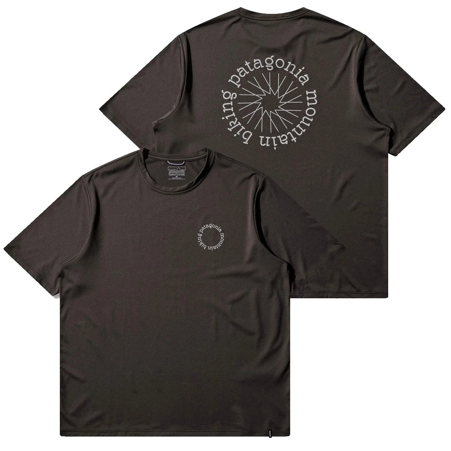 Patagonia Mens - Capilene Cool Daily Spoke Stencil S/S T-shirt - Black