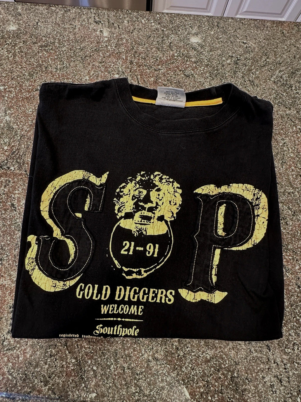 South Pole Shirt Mens XL Black Gold Diggers Welcome Graphic Y2K Baggy