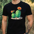 Mens Watercolour Cactus Motif Cotton T-Shirt Size XS to 5XL