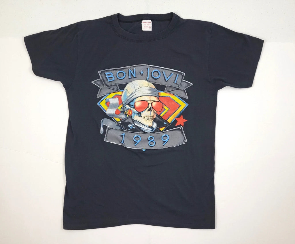 Vintage Bon Jovi T Shirt We’re Back Kickin’ Ass 1989 Tour Black XL Concert Metal
