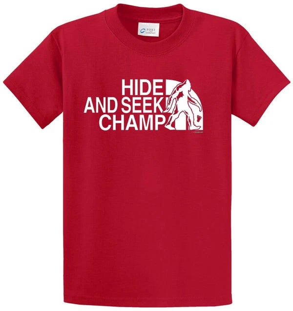 Hide And Seek Champ Cotton Printed Tee Shirt Regular and Big and Tall Sizes