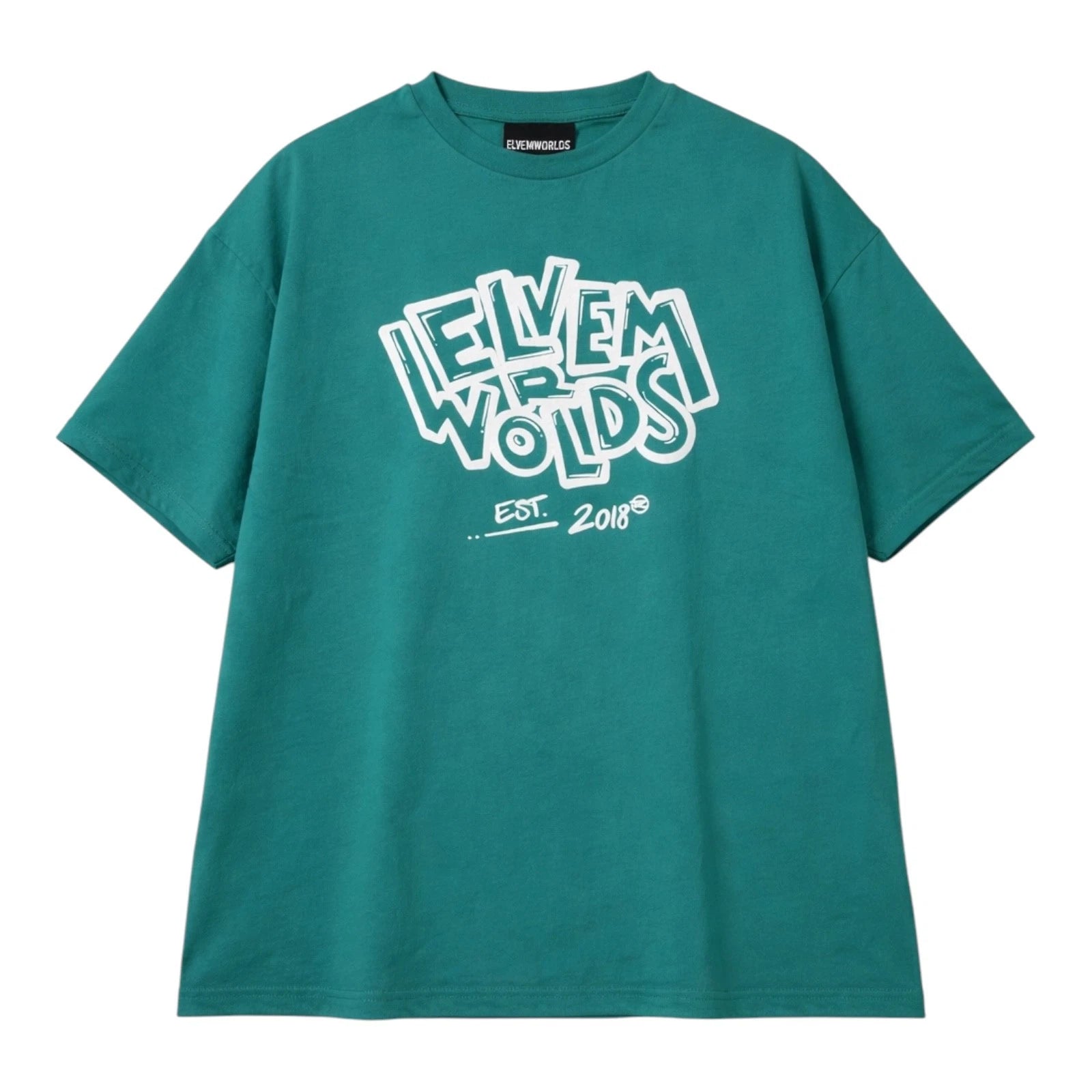 Oversized T Shirt Boxy Fit Streetwear Mens Heavy Cotton Loose Fit Green Basic