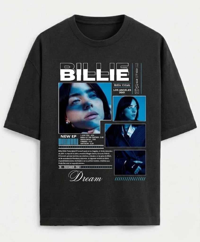 Billie Eilish Los Angeles 2001 Blue Aesthetic Music T-shirt