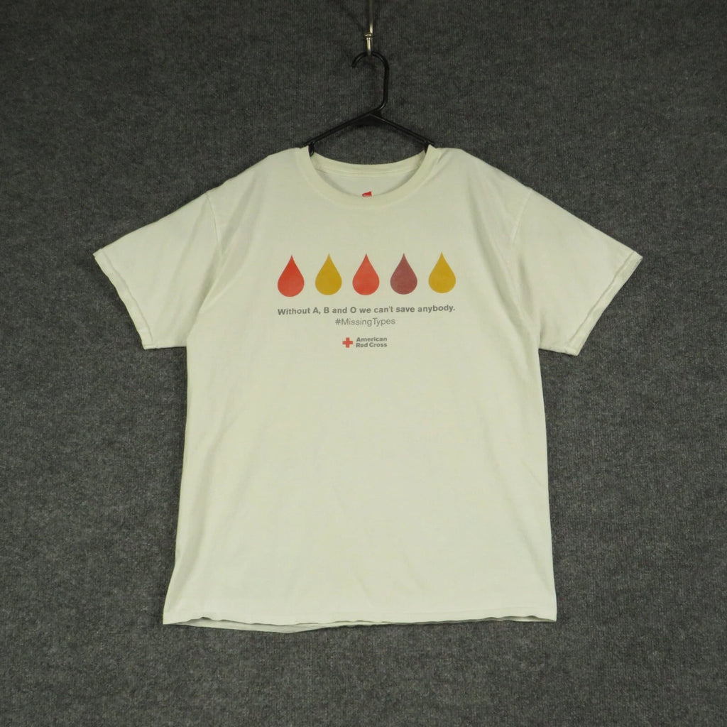 Hanes Shirt Mens Large White Short Sleeve Crew Neck Pullover T Shirt