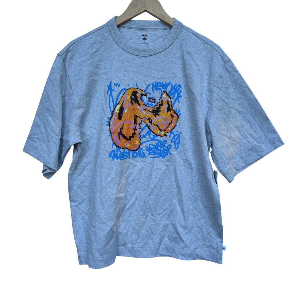 Mode of One Mens Heather Grey Graffiti Graphic T-Shirt Small 100194459MN NWT