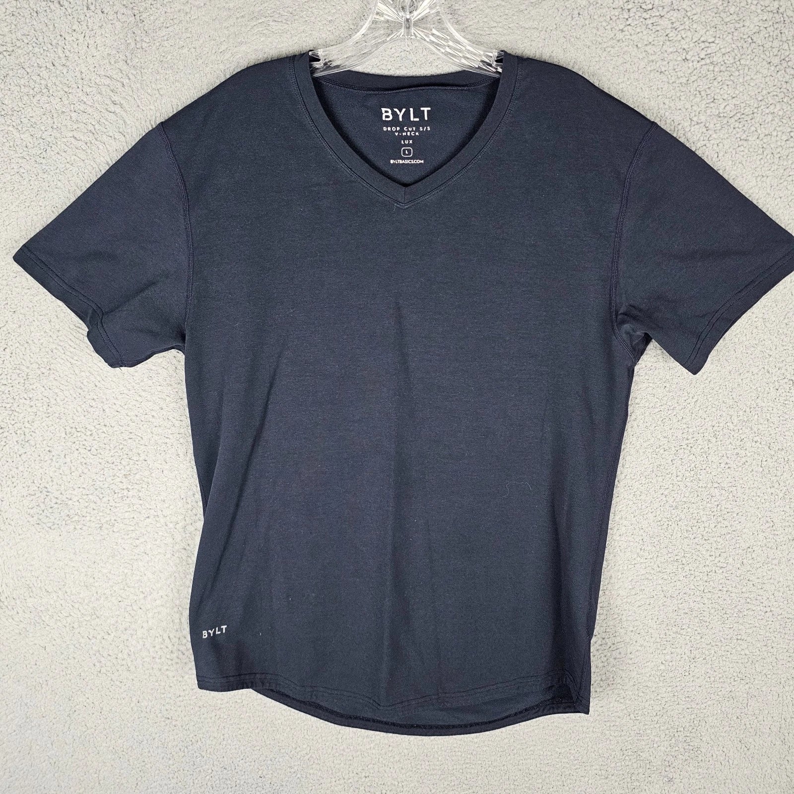BYLT Premium Basics Drop-Cut Lux T-Shirt Mens Large Stretch Short Sleeve V-Neck
