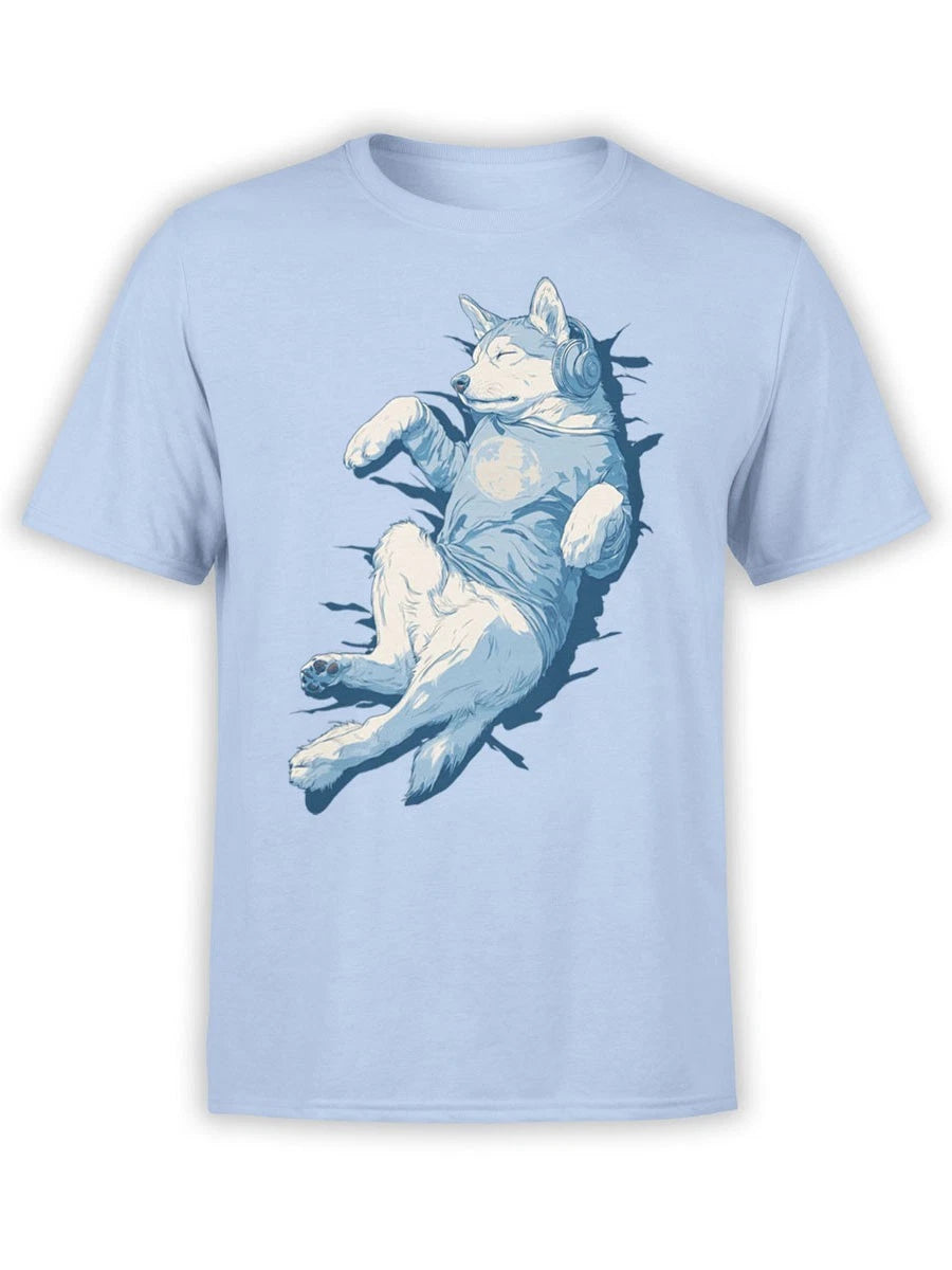 FANTUCCI Chill Husky T-Shirt | Cute Dog Tee with Relaxed Puppy | Unisex