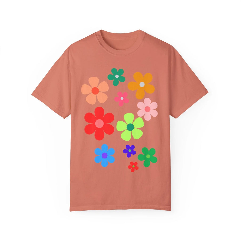 Boho Groovy Flowers Garment-Dyed T-shirt