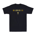 Blessed Cross Christian Minimalist Religious Faith Golden Print Men's T-Shirt