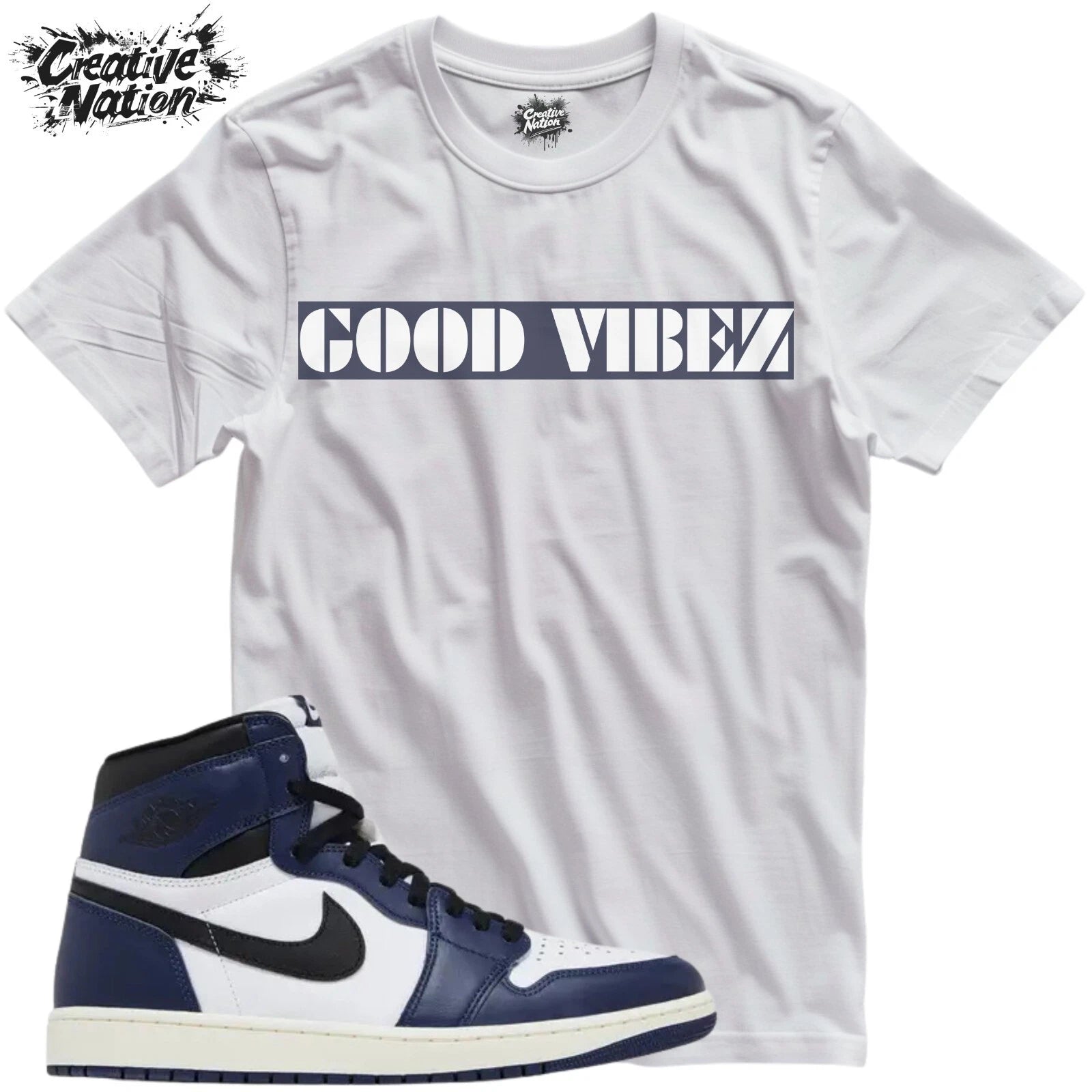 Shirt To Match 1 High OG Midnight Navy Unisex Tee Sneaker Shirt Good Vibez Shirt