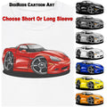 DigiRods Corvette C6 Grand Sport Model Year Cartoon Car Art T Shirt - S-5X