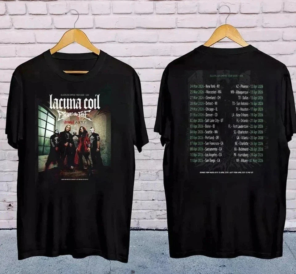 NEW Lacuna Coil The Sleepless Empire Tour 2026 North America T-Shirt