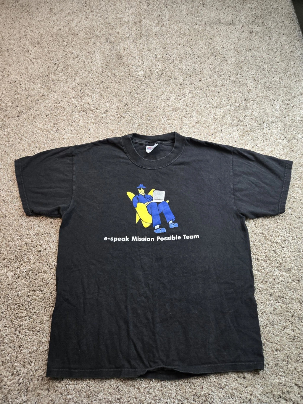 Vintage HP Hewlett Packard Shirt Mens Large Black HP Invent E-Speak Y2K