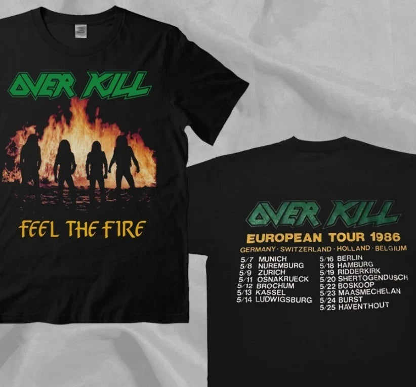 Overkill Feel The Fire Unisex V-Neck Classic Thrash Metal T-Shirt S-5XL