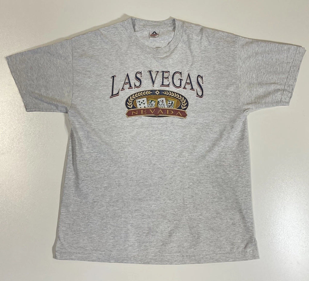 Vintage Las Vegas Nevada T Shirt Sz XL Casino Tourist Cards Poker 90s